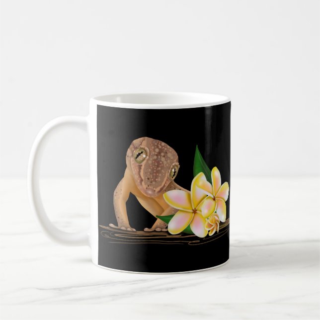 Caneca De Café Gecko Cute Hawaii (Esquerda)