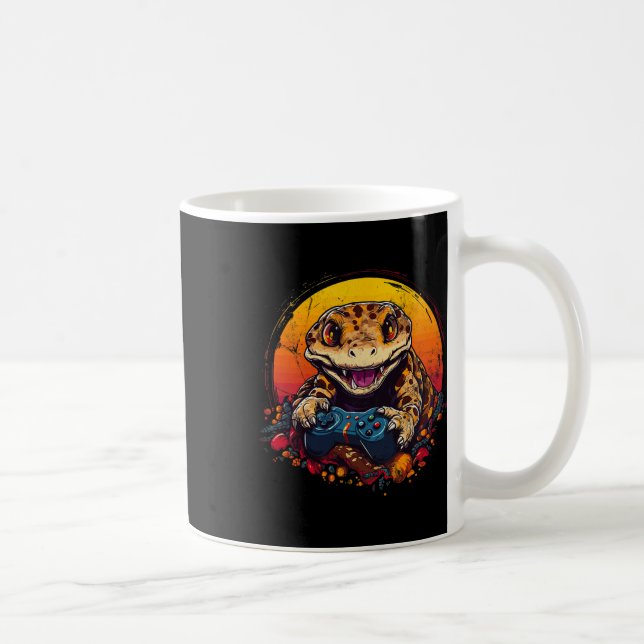 Caneca De Café Gecko Jogando Vídeo Jogo Lizard &amp; Répteis Gam (Direita)