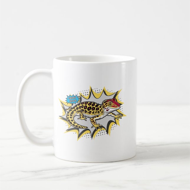 Caneca De Café Gecko Style Leopard Gecko (Esquerda)