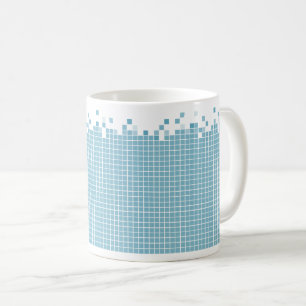 Caneca De Café Geek azul dos pixéis