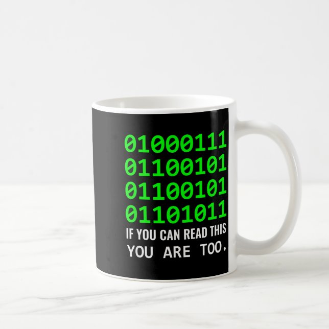 Caneca De Café Geek Computer Binary Code Software Developer  (Direita)