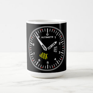 Caneca De Café Geek de Aviação do Piloto Altimetro