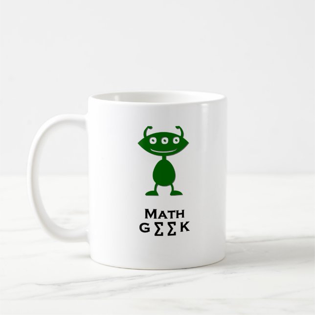 Caneca De Café Geek de Matemática de Olhos Triplos verde (Esquerda)