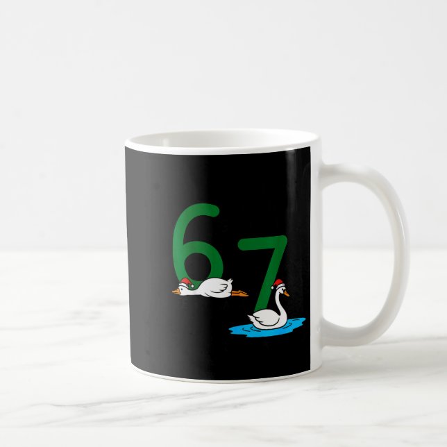 Caneca De Café Geese A Laying Swans A Swimming 67 Six Geese Seven (Direita)