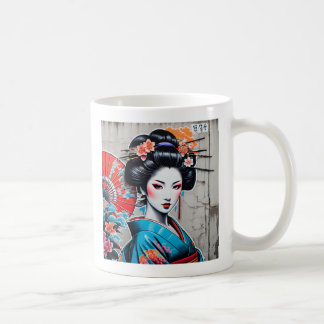 Caneca De Café Geisha and Sakura: Japanese-Inspired Art