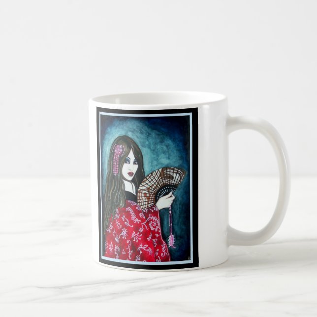 Caneca De Café Géisha com Leque (Direita)