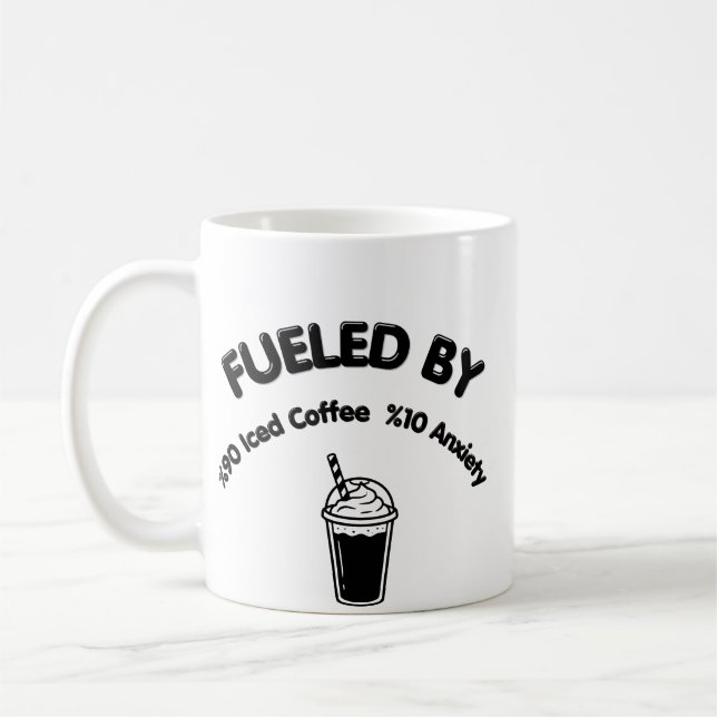 Caneca de Café Gelado Engraçada e Ansiedade - Cane (Esquerda)