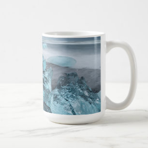 Caneca De Café Gelo azul na praia paisagem marinha, Islândia