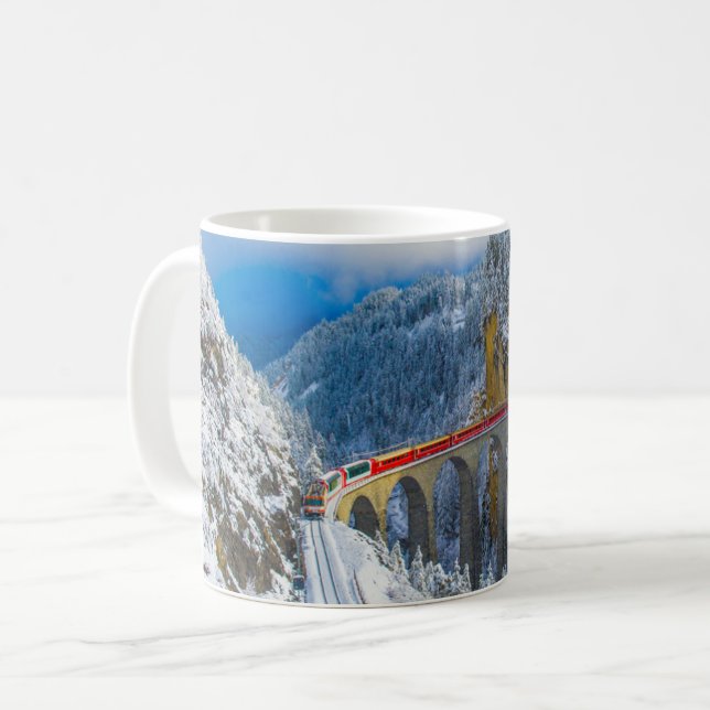 Caneca De Café Gelo e neve | Bernina Express, Suiça (Frente Esquerda)