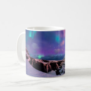 Caneca De Café Gelo e neve   Luzes Nortes, Montanha Kirkjufall