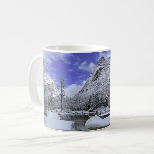 Caneca De Café Gelo e neve | Parque Nacional Yosemite (Frente Esquerda)