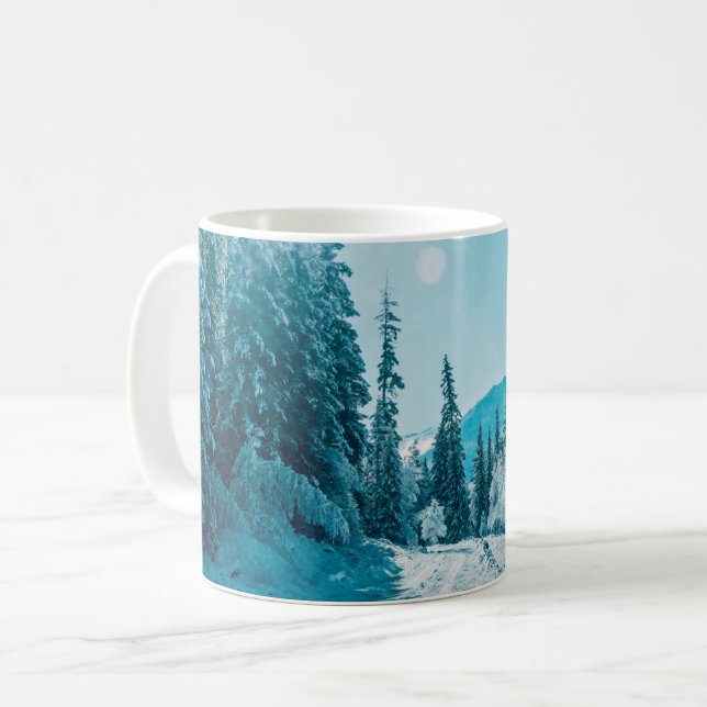 Caneca De Café Gelo e neve | Reserva Natural de Altai, Rússia (Frente Esquerda)