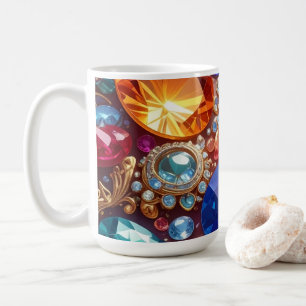 Caneca De Café Gemas e Joias Coloridas