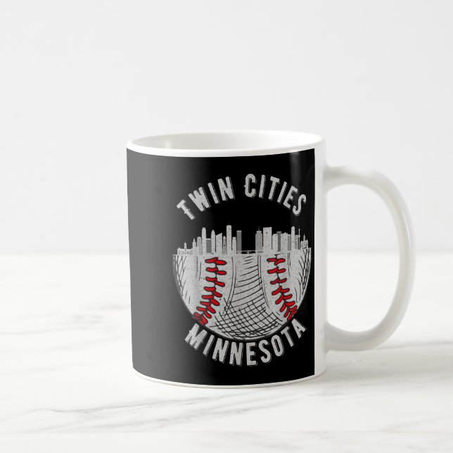 Caneca De Café Gêmeas Cidades Minnesota Mn Beisebol Skyline St  (Direita)