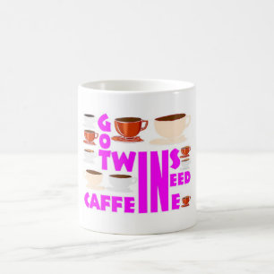 Caneca De Café Gêmeos cafeína para mãe de dois problemas