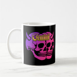 Caneca De Café Gêmeos Caveira do Diabo Gótico Zodíaco Astrologia