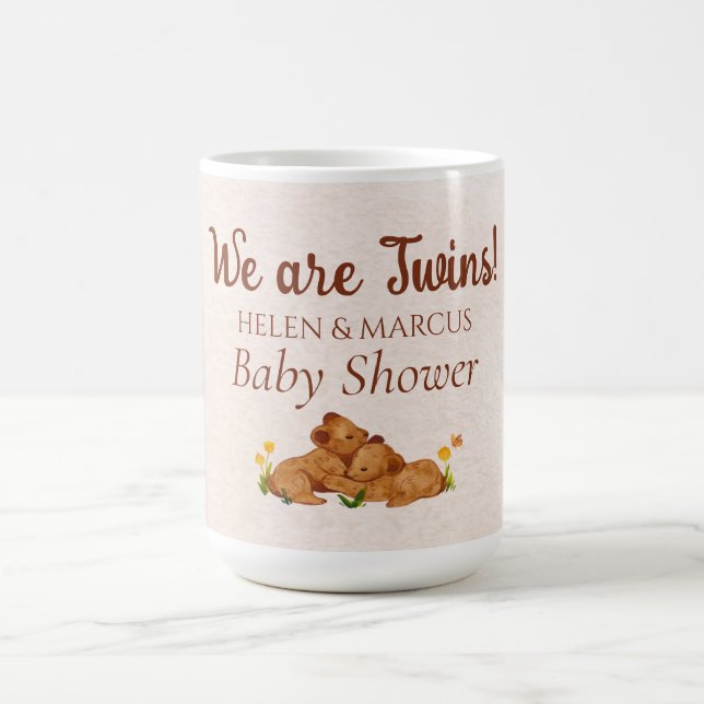 Caneca De Café Gêmeos chá de fraldas neutro em termos de gênero (Centro)