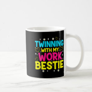Caneca De Café Gêmeos Com Meu Trabalho Ou seja, Amigo do Dia dos