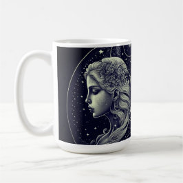 Caneca De Café Gêmeos zodíaco preto e dourado