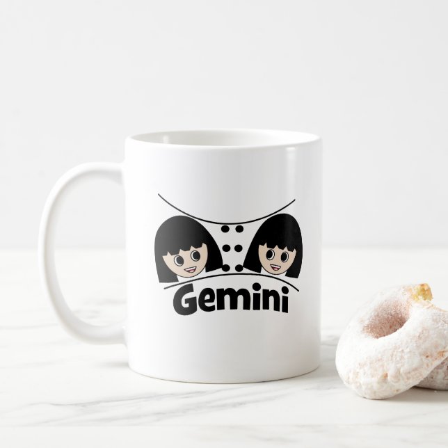 Caneca De Café Gemini Astrology Zodiac Sign Kids (Com Donut)