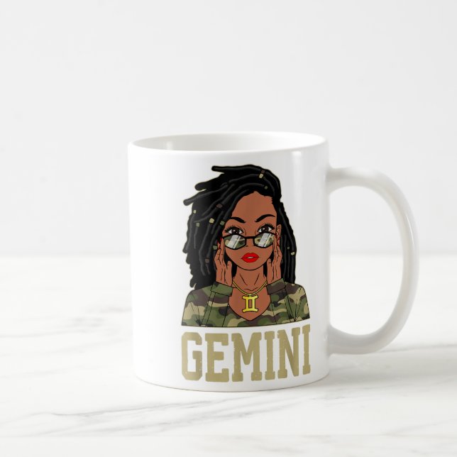 Caneca De Café Gemini Bloqueou Cabelo Sy Black Mulher Camo Melani (Direita)