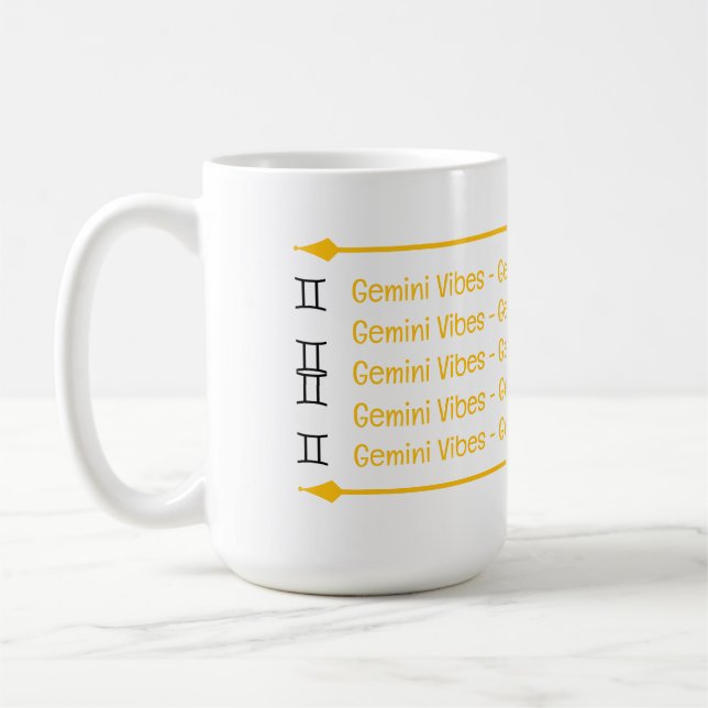 Caneca De Café Gemini Vibes Coffee Mug (Esquerda)