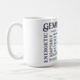 Caneca De Café Gemini Watercolor Zodiac Sign Traços Aniversário