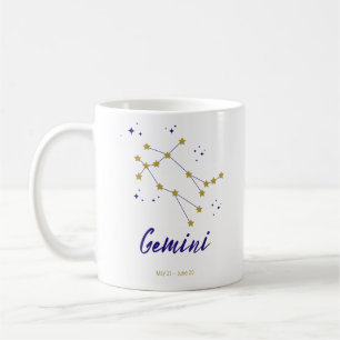 Caneca De Café Gemini Zodiac Constelação Horoscópio - Sinal Twin