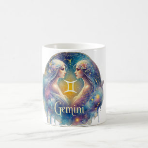 Caneca De Café Gemini Zodiac Mug - Encantação e Design Celestial