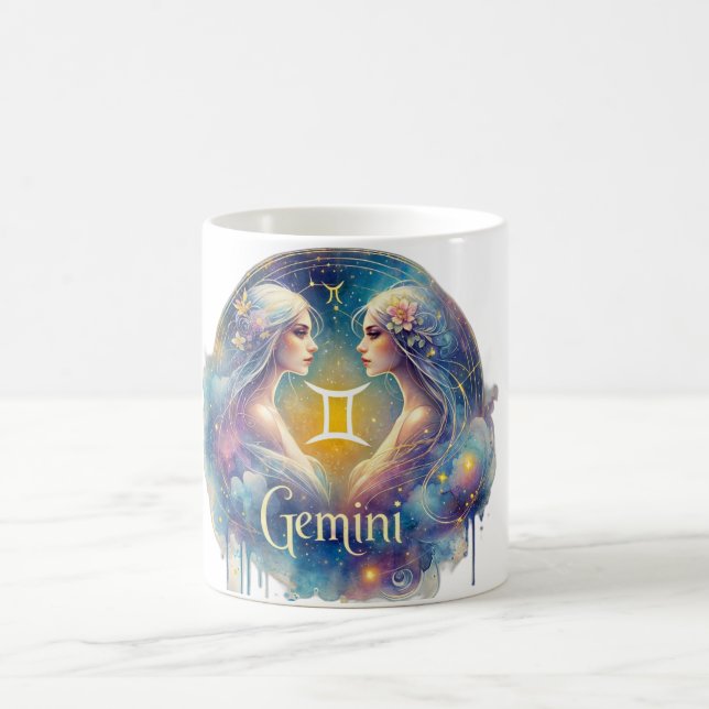 Caneca De Café Gemini Zodiac Mug - Encantação e Design Celestial (Centro)