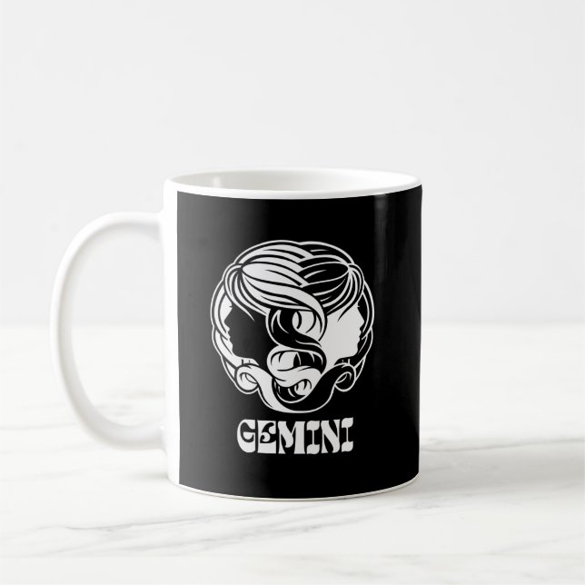 Caneca De Café Gemini Zodiac Símbolo Astrologia (Esquerda)