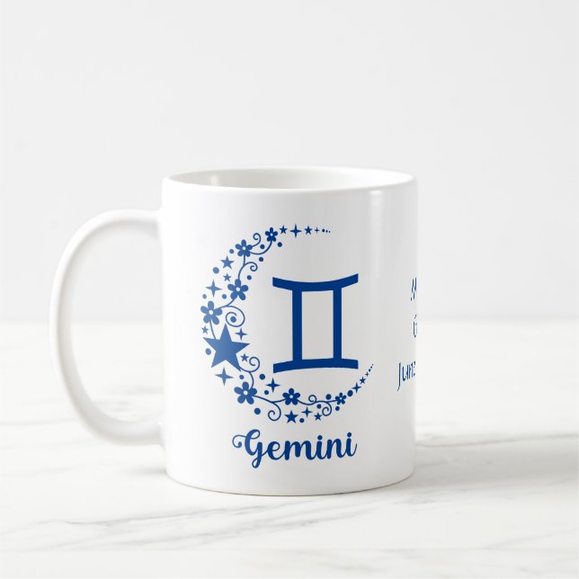 Caneca De Café Gemini Zodiac - Sinal de Astrologia Aniversário Az (Esquerda)