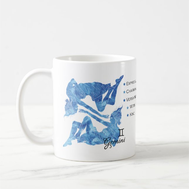 Caneca De Café Gemini Zodiac Traits Mug (Esquerda)