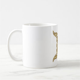 Caneca De Café Gemini Zodiac - Tribal Dourado