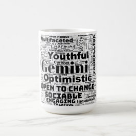Caneca De Café Gemini Zodiac Word Cloud Inspiron Mug