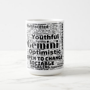 Caneca De Café Gemini Zodiac Word Cloud Inspiron Mug