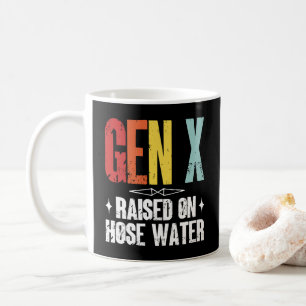 Caneca De Café Gen X Levantada Com Água Da Tubagem, Geração X Ret