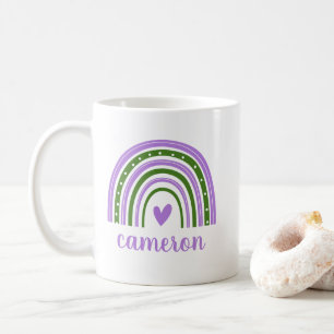 Caneca De Café Genderqueer Rainbow Personalizado
