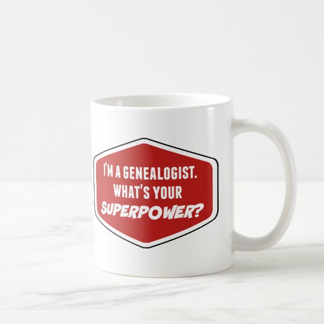 Caneca De Café Genealogista Superpotência Coffee Mug Personalizad (Direita)