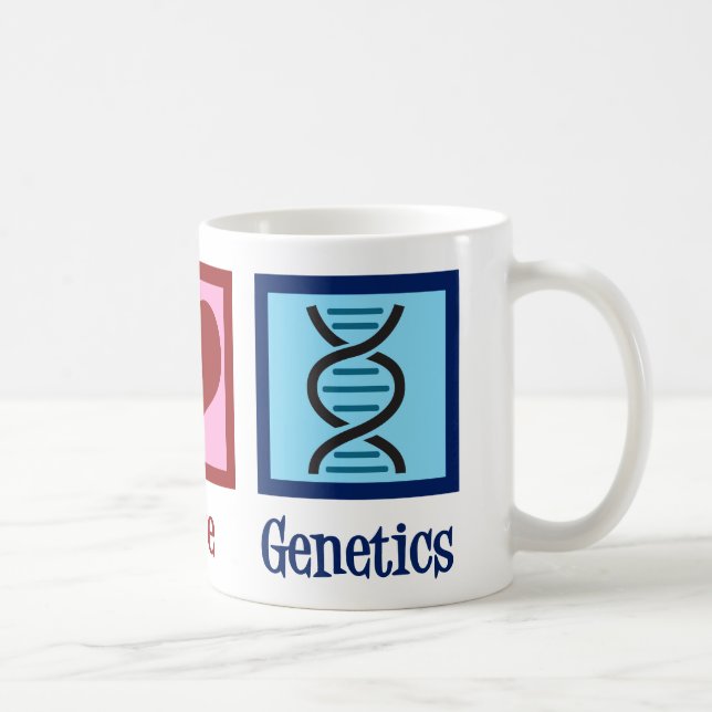 Caneca De Café Geneticista Peace Love Genetics Company (Direita)