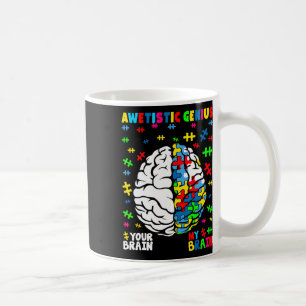 Caneca De Café gênio autista Autismo Quebra-cabeça de consciência