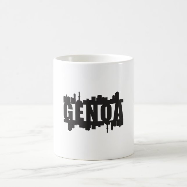 Caneca De Café Génova Itália Cidade Skyline Cityscape Funny Idet (Centro)