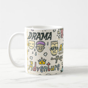 Caneca De Café Genres de Filme: TV Mostra Conjunto de Portas