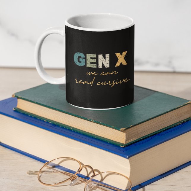 Caneca De Café GenX — Podemos Ler Cursivo (Criador carregado)