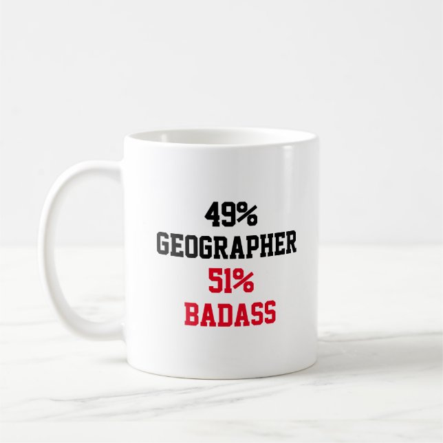 Caneca De Café Geógrafo Badass (Esquerda)