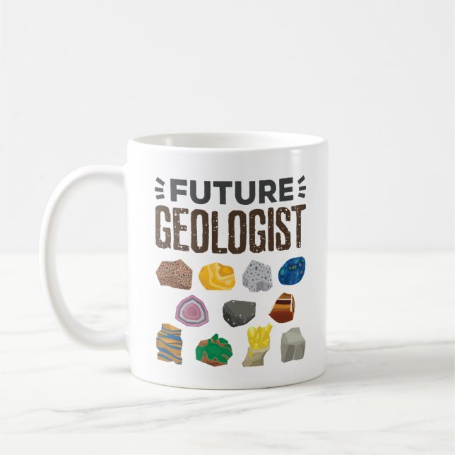 Caneca De Café Geologista Futuro Rocha Gems (Esquerda)