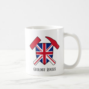 Caneca De Café "Geology Rocks" - Marca britânica - Logotipo de m