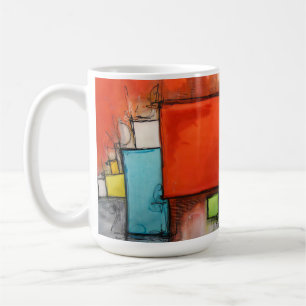 Caneca De Café Geometria Abstrata Moderna