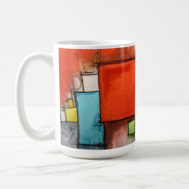 Caneca De Café Geometria Abstrata Moderna (Esquerda)
