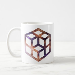 Caneca De Café Geometria Astro da Grade de Cubo Espacial